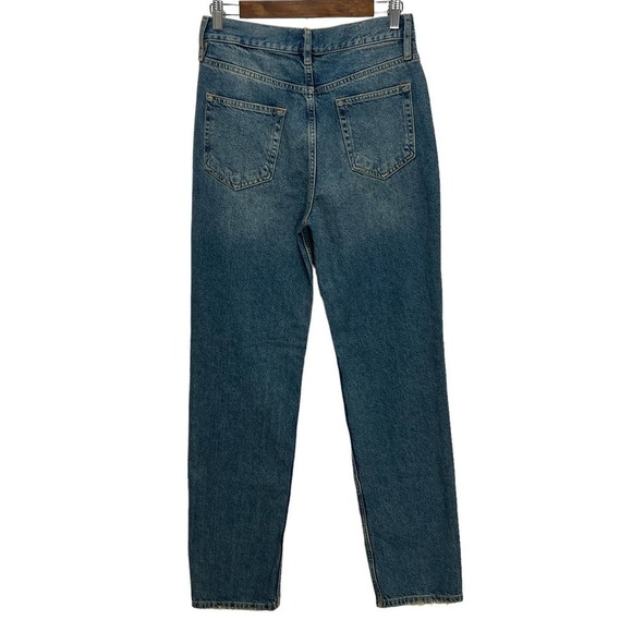 WE THE FREE JEANS SLIM FIT BUTTON FLY CROPPED DARK WASH BLUE SIZE 26 NWOT - Picture 2 of 13